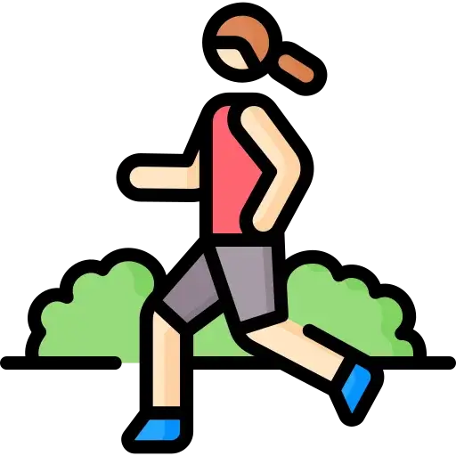 Jogging track surrounded by greenery