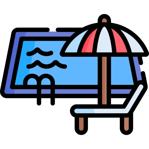 Swimming pool with separate kids section