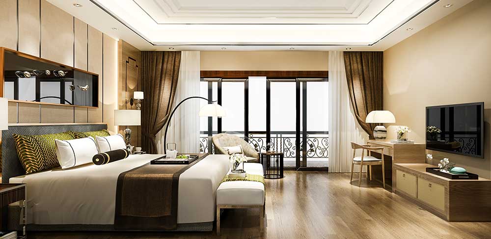Spacious living room design concept for 3 BHK apartment